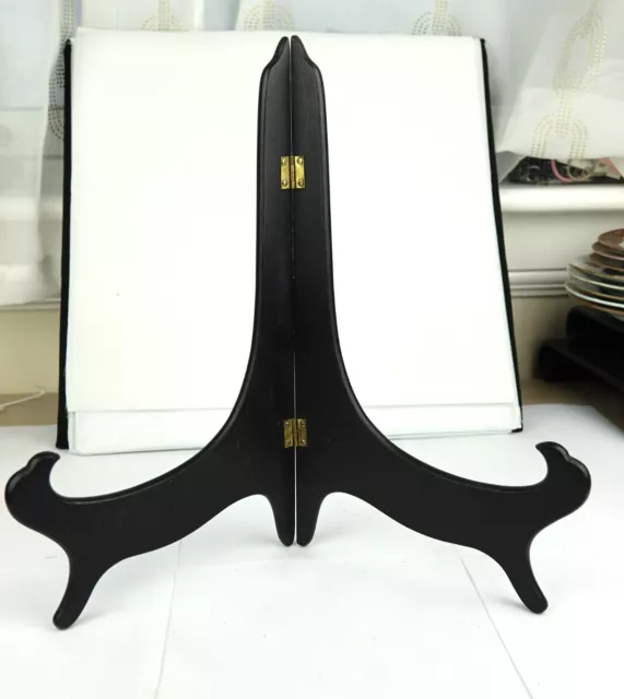 Very large wooden plate display stand 34cm