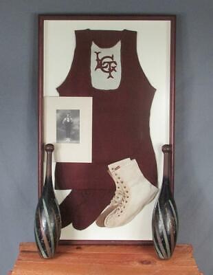 Vintage Gymnast Uniform Boots Indian Pin Clubs Photo Lehigh Turn of the Century