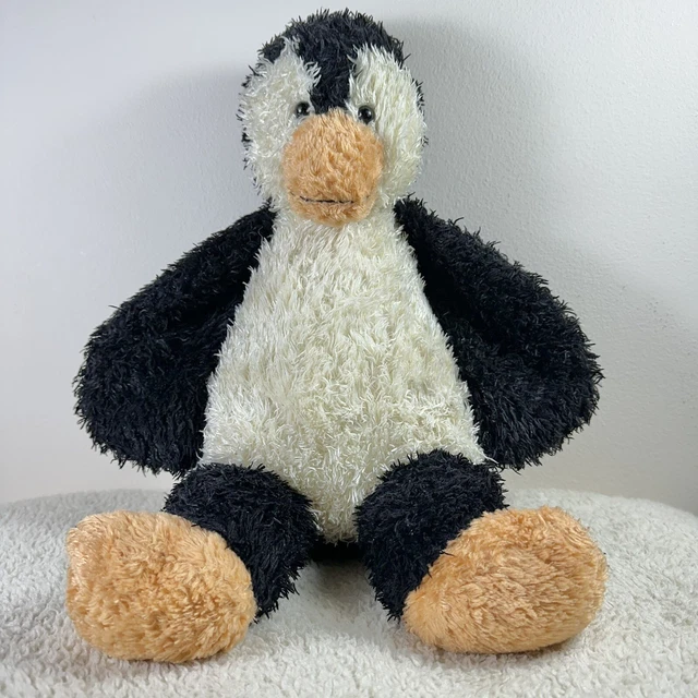JELLYCAT CREAM/BLACK/ORANGE PENGUIN soft toy collectible shaggy fur