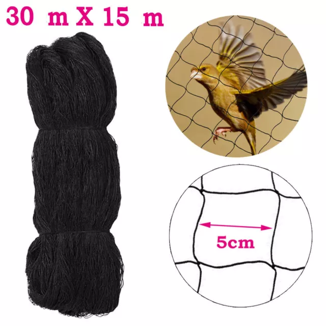 Commercial Fruit Tree Plant Anti Bird Netting Pest Mesh Black Bird Net 30x15M AU 2