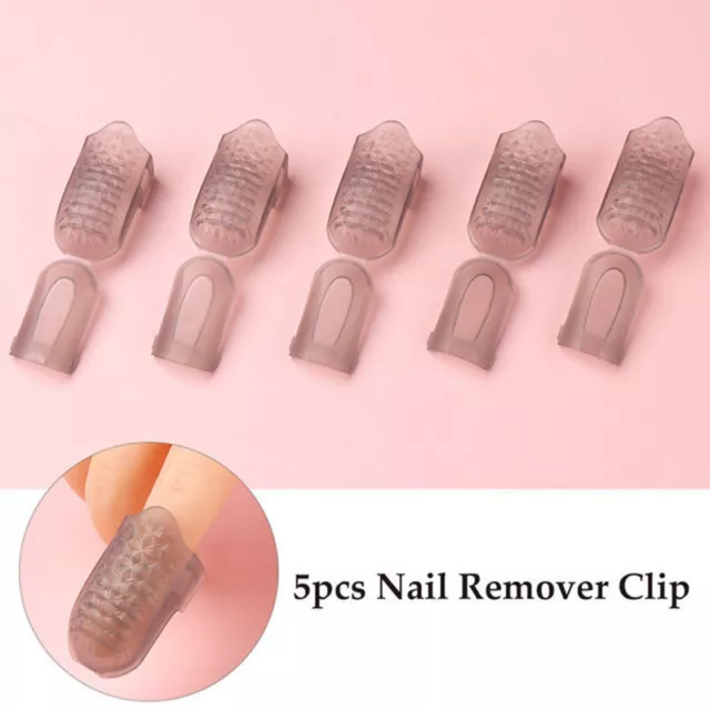 5PCS Plastic Nail Soak Off UV Gel Art Polish Remover Wrap Clip Cap  Tool Sp