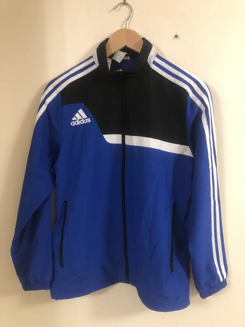 Top Gioventù Adidas blu, bianco e nero tuta Youth XL tappo a vento.