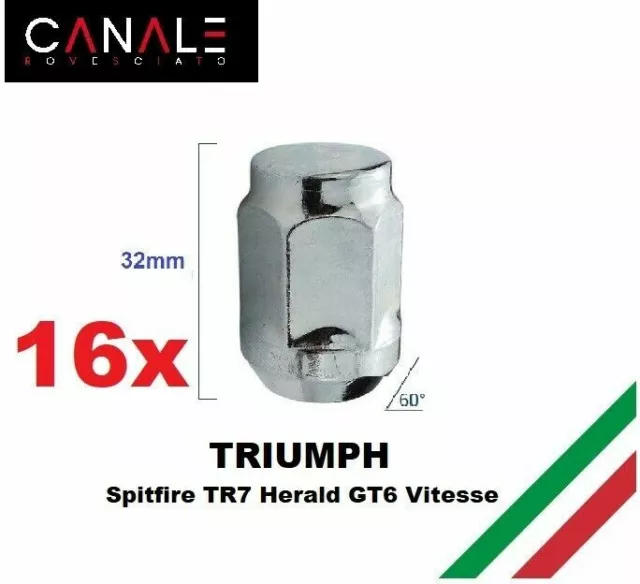 Satz 16 Radmuttern aus Eisenlegierung für Triumph Spitfire TR7 Herald GT6...