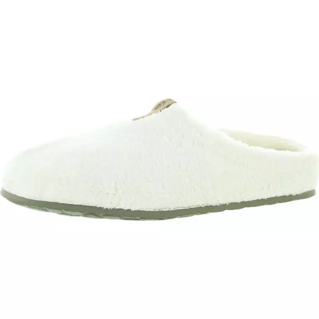 Acorn Womens White Faux Fur Slide Slippers Shoes 8-9 Medium (B,M) BHFO 1313