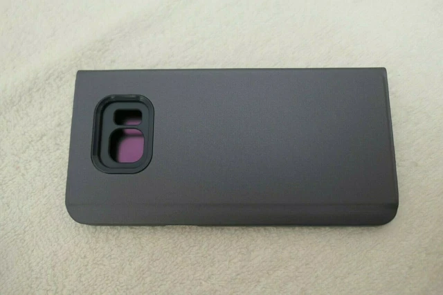 Clear View Standing Cover Flip Mirror, Galaxy S6 Edge Plus & Stylus, Purple NEW 3
