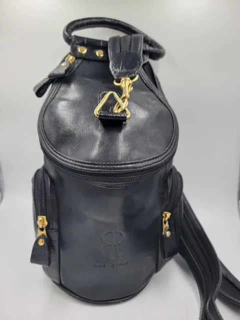 Bellerose Black Accent Convertible Zipper Backpack Zip Crossbody Purse Bag byc3
