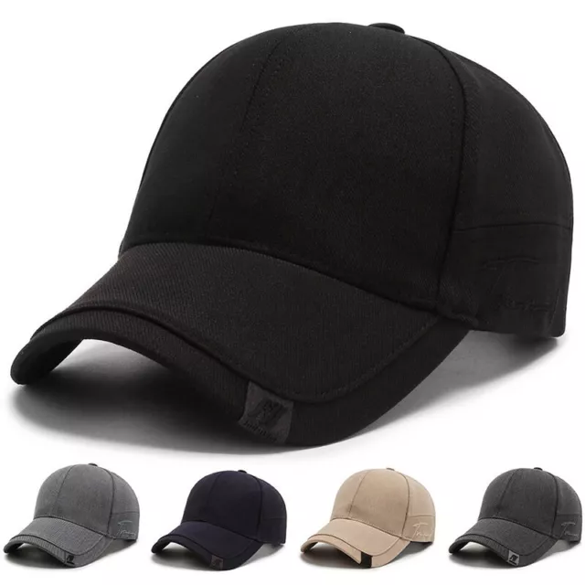 Mens Plain Hat Back Snapback Baseball Cap Solid Visor Blank Hat Trucker Caps