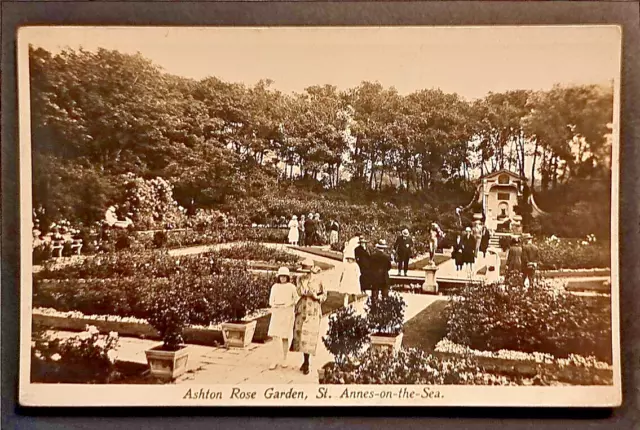 St Annes On Sea Postcard 1923 Real Photo Ashton Rose Garden People Lancashire