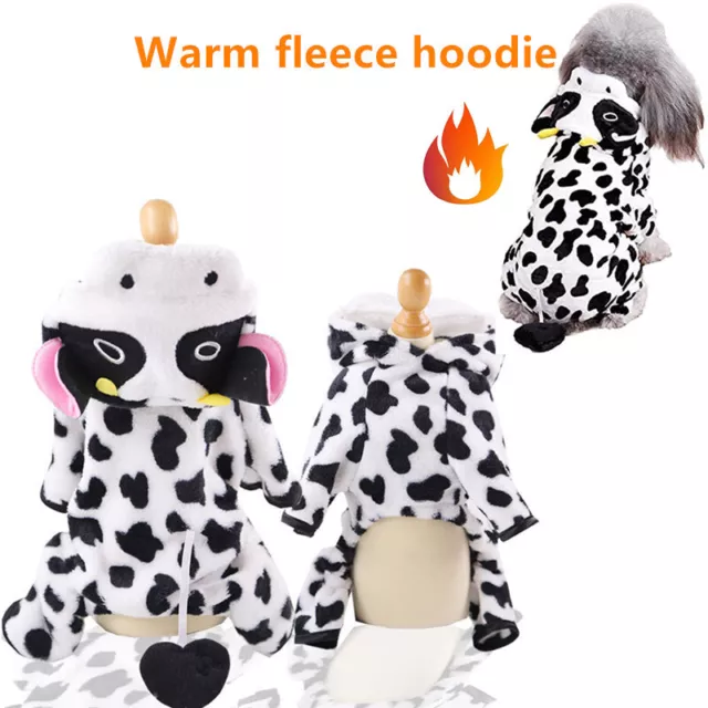 4 Leg Pet Dog Clothes Cat Puppy Coat Cow Costume Warm Sweater Jacket Clothing