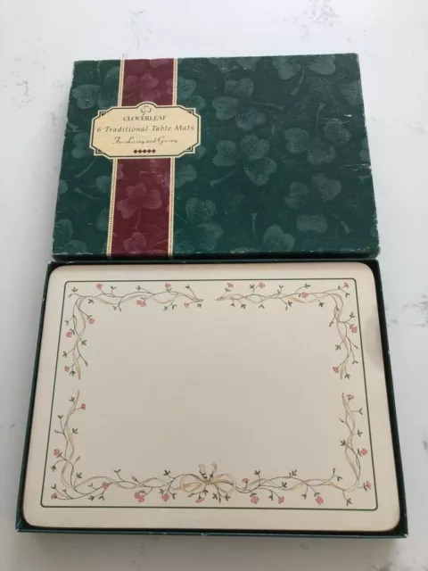 JOHNSON BROTHERS ETERNAL BEAU 6 x PLACEMATS by Cloverleaf Boxed Vintage 29x22cm