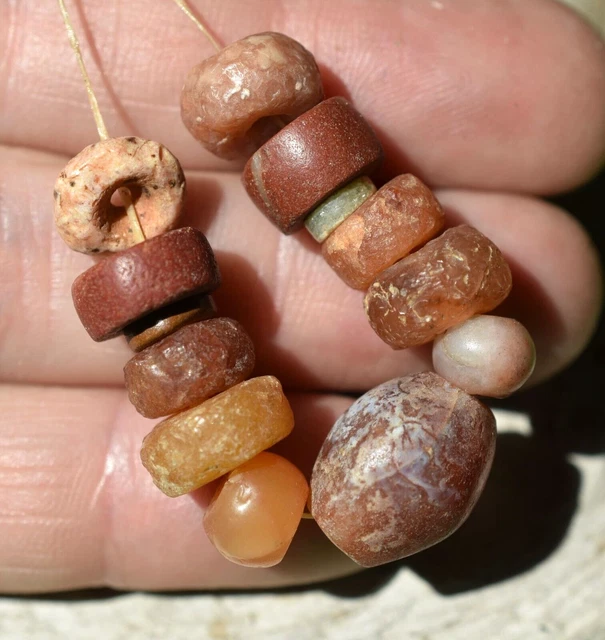 Ancient Agate Stone Excavated Djenne Dig Beads Mali African Trade 1000 Years Old