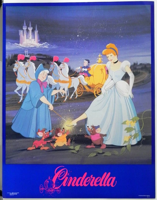 WALT DISNEY GALLERY VINTAGE 1996 ANIMATED CINDERELLA POSTER 22 x 28