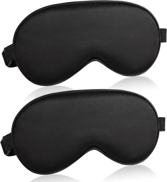 2 Pack Sleep Mask Night Cover Eye Sleeping Silk Satin Masks for Women Men