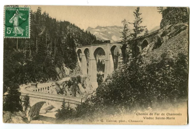 CPA 74 Haute-Savoie Chamonix Electric Railway Viaduc Sainte-Marie
