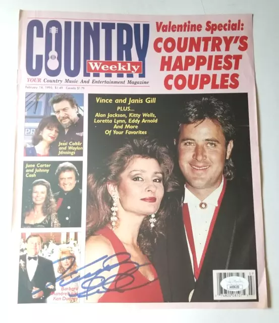 Vince Gill REAL hand SIGNED Mag Pinup Photo JSA COA Autographed Country Singer