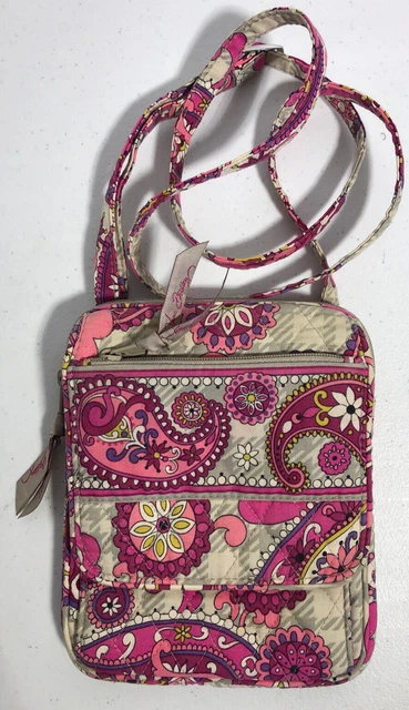 Vera Bradley Paisley Meets Plaid Mini Hipster Crossbody Shoulder Bag Purse EUC