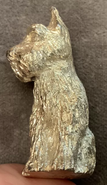 Silver Plated Figure Of A West Highland Terrier Dog 4.6cm High & 3.5cm Long 3