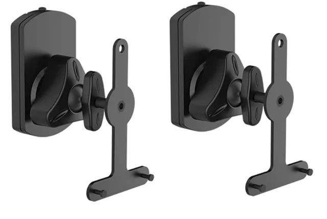 2 x Adjustable Tilt and Swivel Speaker Mount Wall Bracket for Sonos Play 1 & 3