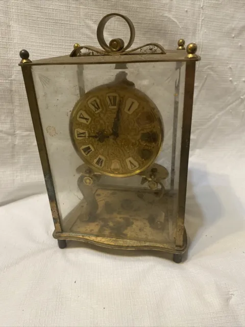 Vintage Kundo Anniversary Brass Clock Made Germany Kieninger & Obergfell Parts