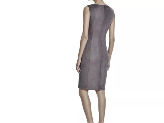 Elie Tahari Women's Augustine Granite Faux Suede Cut-Out Sheath Dress Size 12 2