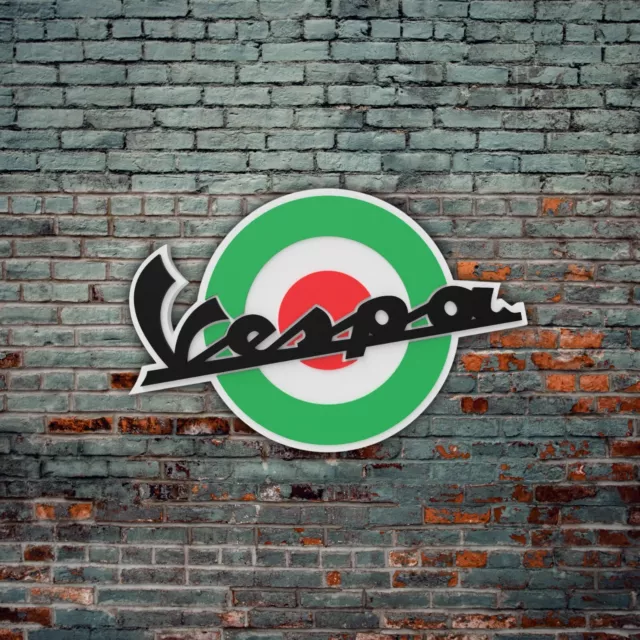 Logo in legno Vespa, Decorazione da Parete Vespa, Regalo Vespa Club Piaggio