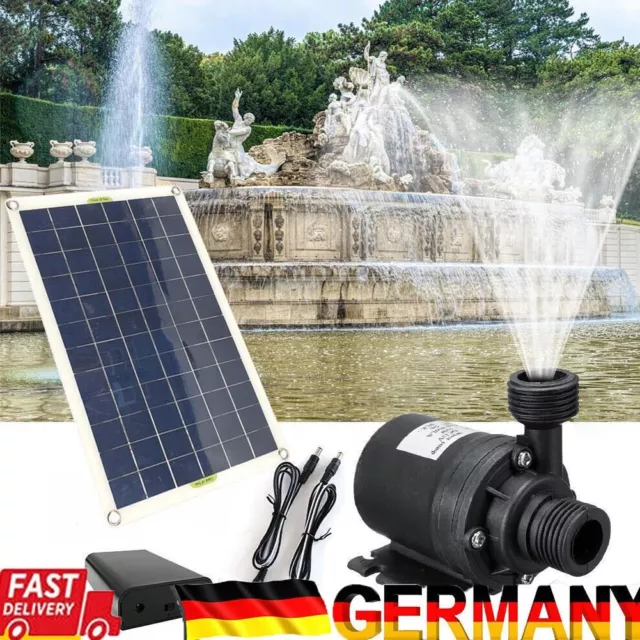 50W Solar Panel Powered 800L/H DC 12V Low Noise Garden Brushless Water Pump Kits