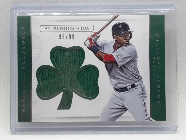 Rusney Castillo 2016 National Treasures St Patrick's Day (98/99) Boston Red Sox