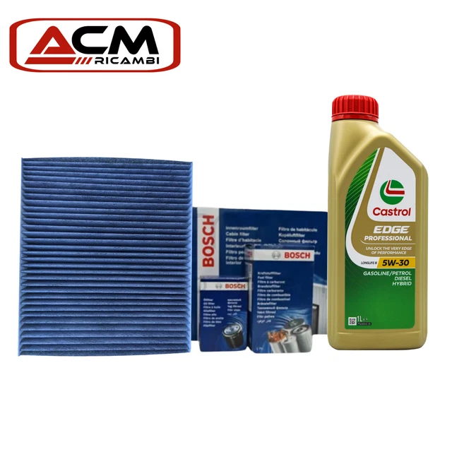 KIT TAGLIANDO COMPLETO CASTROL 5W30 AUDI A3 II 8P 1.6 TDI DAL 2009 66KW