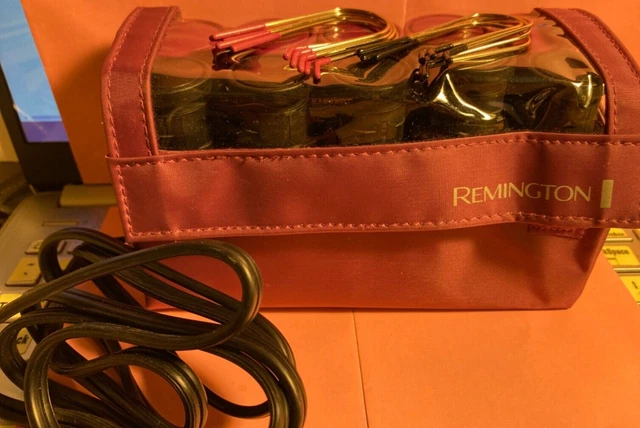 REMINGTON Travel Express Hot Rollers Hair Curler Set Purple Black 10 Roller/Clip