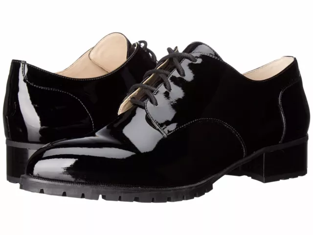 Nine West Lilianne 6.5 M Black Faux Patent Leather Fashion Dress Oxfords Lace Up