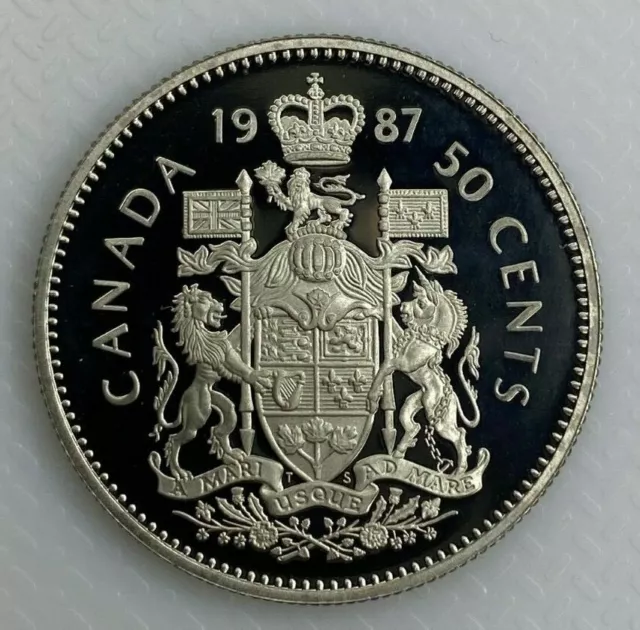 1987 Canada 50 Cents Proof Half Dollar Heavy Cameo Coin