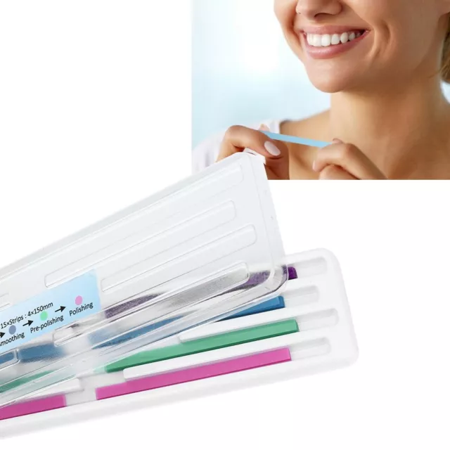 60Pcs Dental Abrasive Strips Teeth Polishing Finishing Gloss Contouring Tools UK