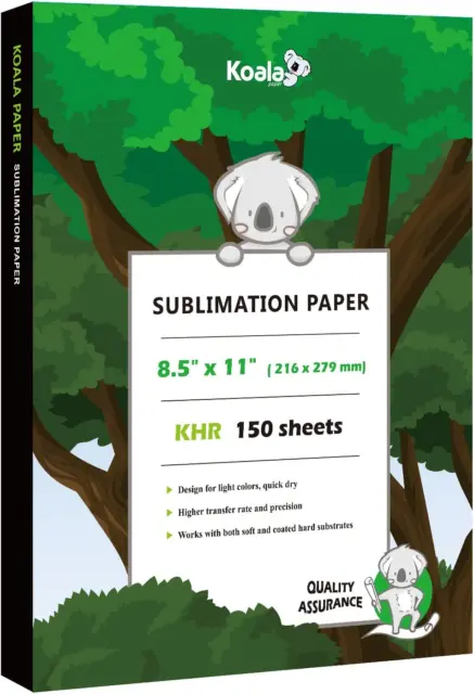 Koala Sublimation Paper 150 Sheets 8.5X11 Inches for Heat Transfer DIY Gift Com