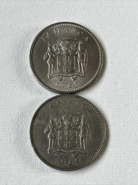 Coin 1969 Jamaica 10 Cents x 2