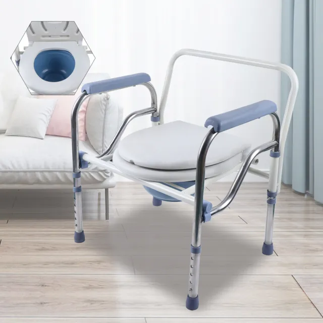 150 kg silla de inodoro silla de inodoro silla de noche incl. cubo silla tapa blanca DE