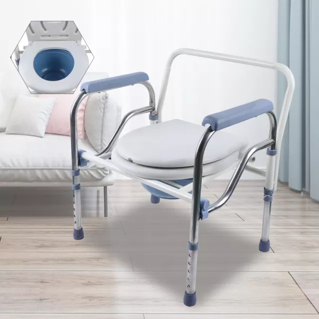 Silla de inodoro plegable ayuda de inodoro altura ajustable silla de ducha fija