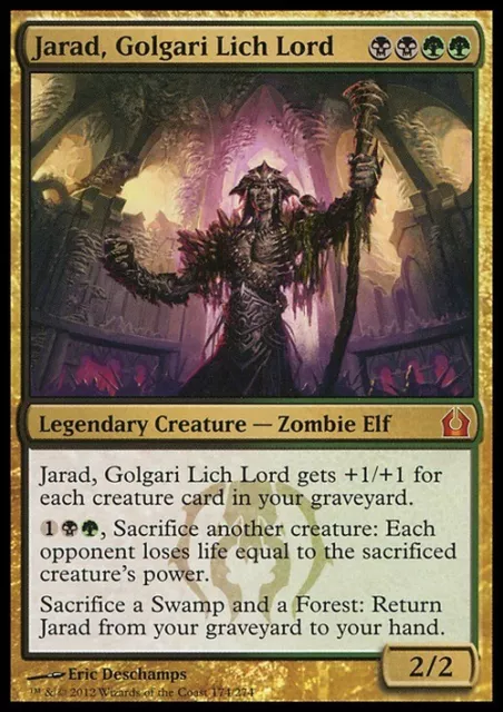 Jarad, Golgari Lich Lord 1x FOIL RTR MTG Return to Ravnica Mythic MINT black green Jarad, Golgari Lich Lord 1x FOIL RTR MTG Return to Ravnica Mythic MINT black green