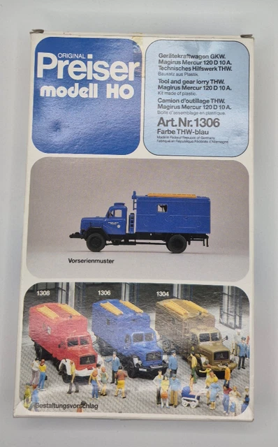 Preiser 1308 H0 – Kit Camion De Pompier Magirus Mercur 120D 10A – échelle 1:87