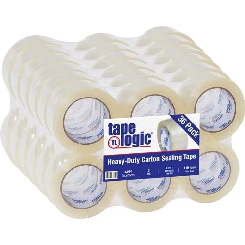 Tape Logic 2 Inch x 110 Yards Clear Acrylic Packing Tape 2.0 Mil Thick Pack o...