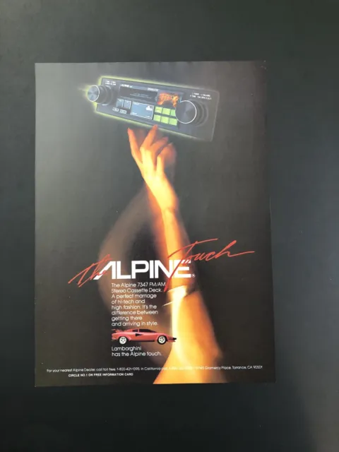 Lamborghini Countach Alpine Vintage Original Print Ad Advertisement Printed A15