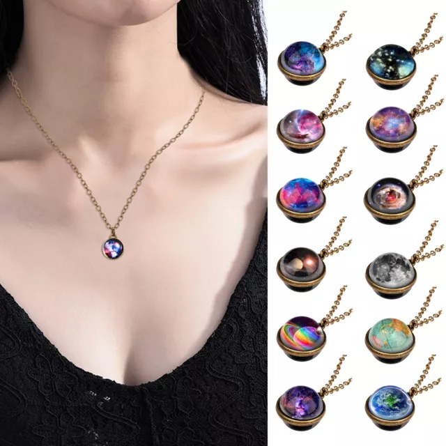 Glow in the Dark Natural Stone Bead Pendant Necklace Chain Women Men  Jewelry Hot