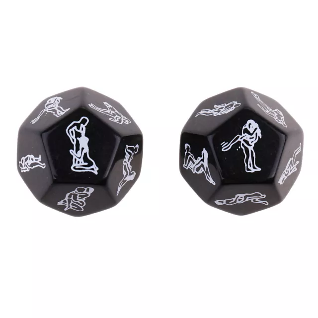 2x Black Sex Position Erotic Dice Glow Night Craps Toys for