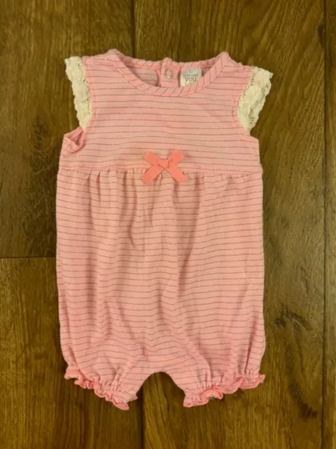 Carters Just One You Baby Girl 3 Mo Romper Outfit Summer Pink Striped Shorts
