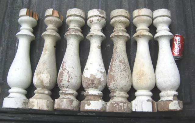 7 Lg Antique Primitive Architectural Garden Art Wood Baluster Post Stand Columns