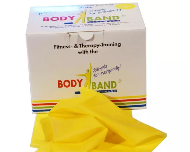 BodyBand gelb (leicht) als Meterware - Fitnessband Fitnessbänder Gymnastikband