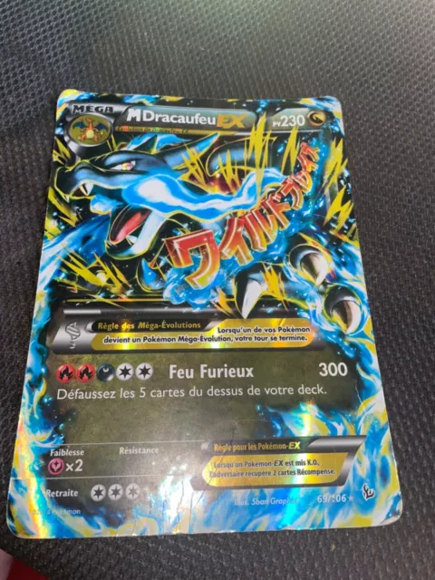 Carte Pokémon Ultra Rare Méga Dracaufeu EX 108/106 XY2 Étincelles VF/Secrète