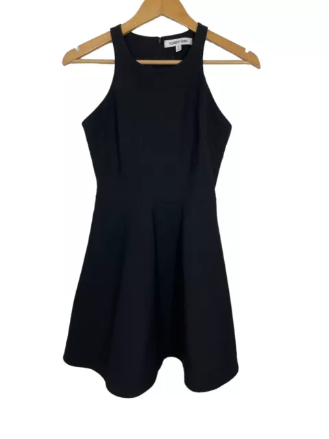 Elizabeth and James Womens Black Zip Back Sleeveless Fit & Flare Dress Size 2
