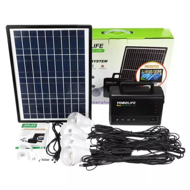 Kit panneau solaire générateur énergie camping extérieur chargeur portable 18V