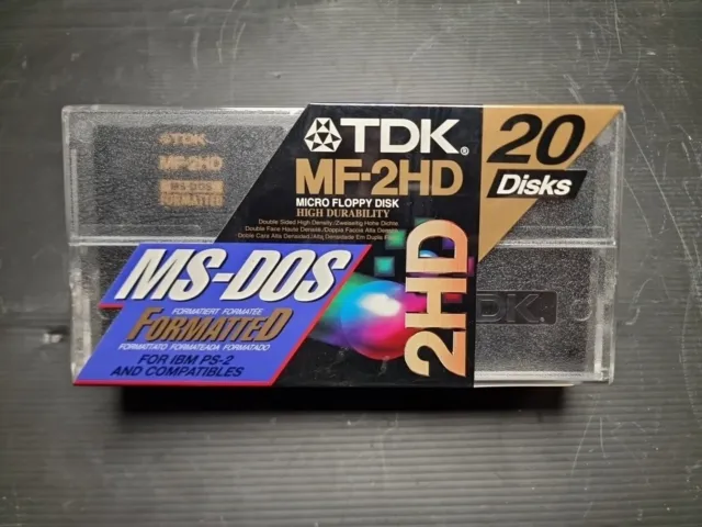 Disketten Hardcase TDK MF-2HD 20x Inkl. Labels 3,5 Zoll NEU MS-DOS 1,44MB (A32)