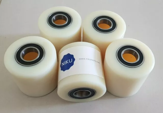 New Nylon Pallet Jack Wheels- Front Roller Load Wheels + Bearings